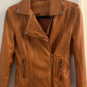 Max Studio Women's Brown Leather Jacket